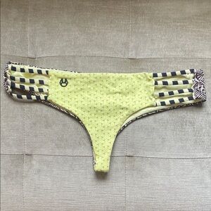 Maaji Yellow and Black Patterned Bikini Bottom (reversible)